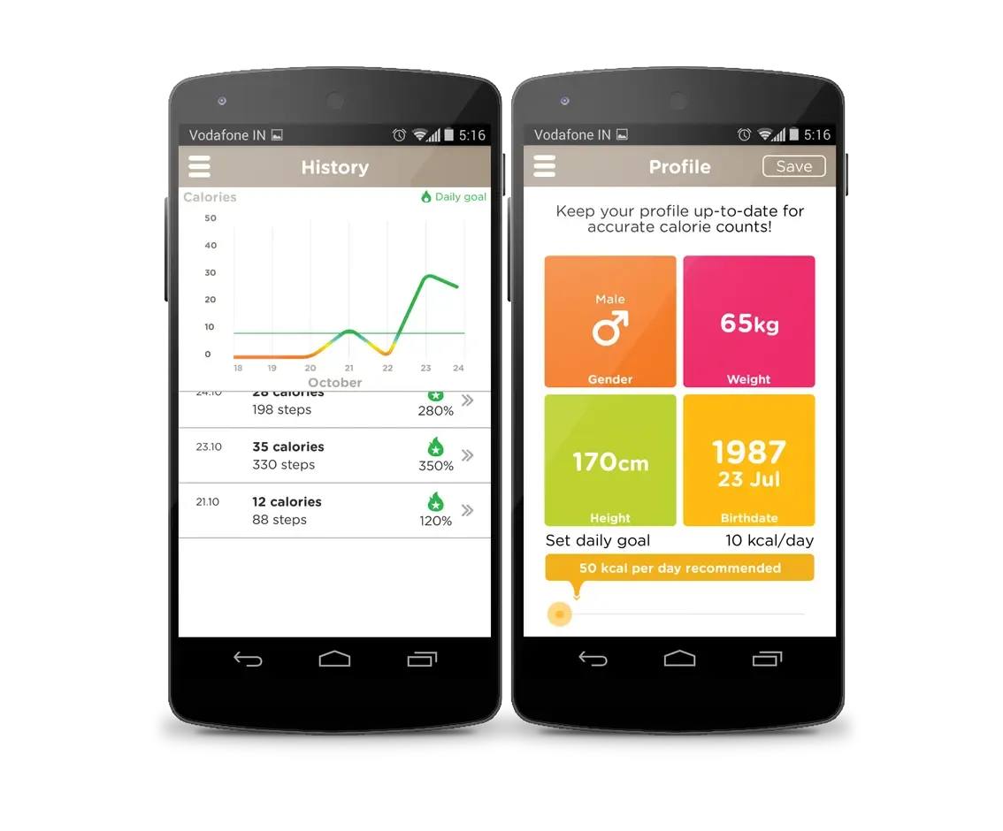 Here are the screenshots for StepJockey. They help count the number of calories you burn in everyday activities